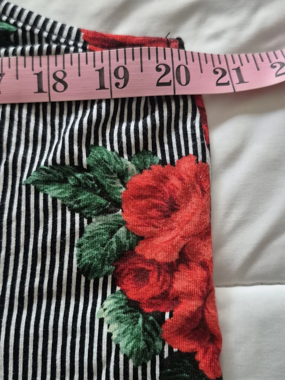 Floral Stripe V-Neck Tank Top - Red